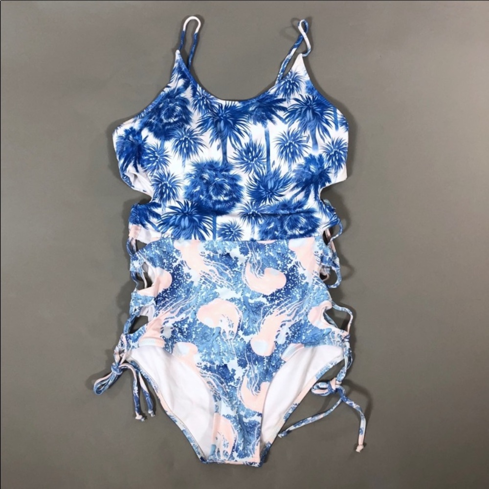 Cupshe Palm Tree/Jellyfish Print Bathing Suit